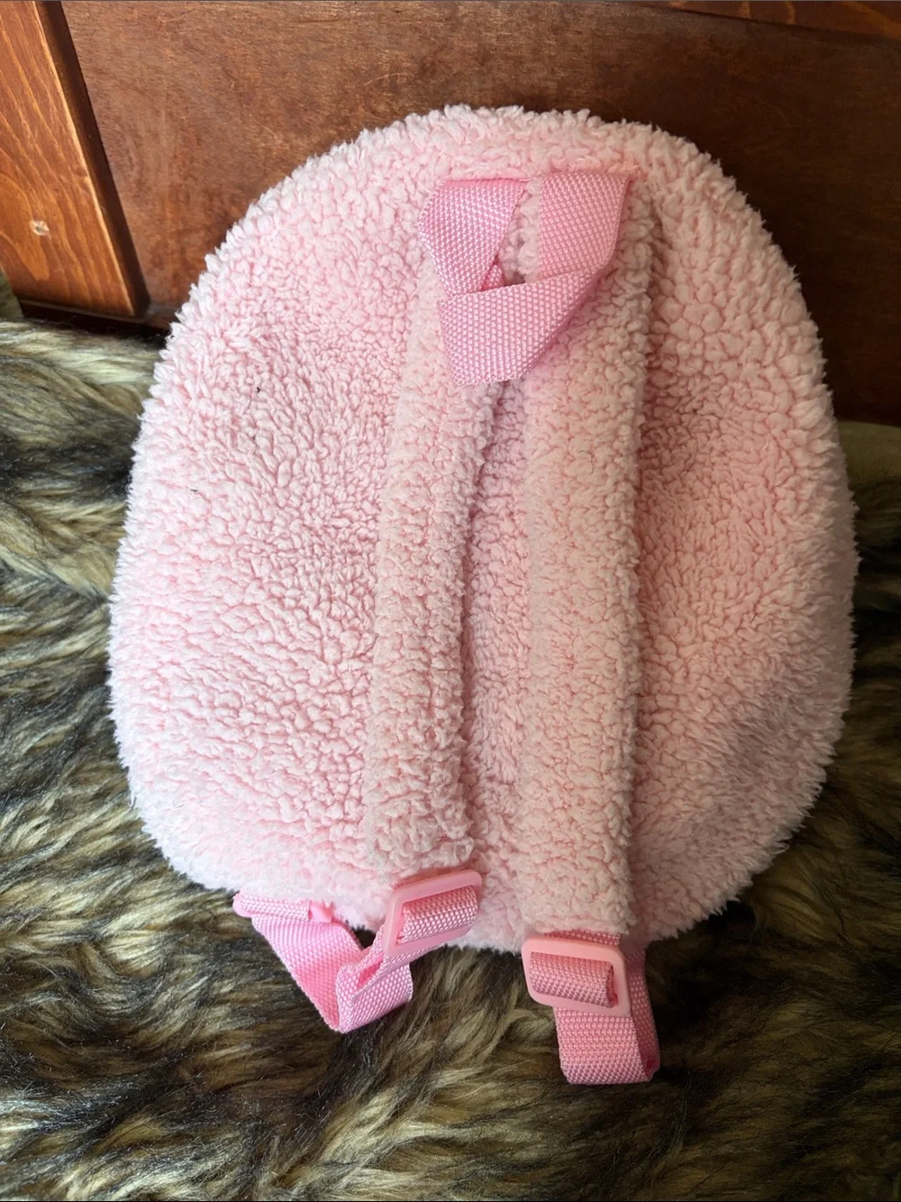 Toddler Girls pully Backpack Soft Pink With removable Ballerina teddy bear